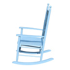Comfortable Porch Rocking Chair Outdoor, Acacia Wooden Rocker Chair with Seat and Back Cushion, Armrests
