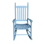 Comfortable Porch Rocking Chair Outdoor, Acacia Wooden Rocker Chair with Seat and Back Cushion, Armrests