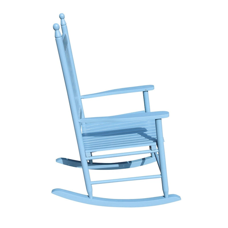 Comfortable Porch Rocking Chair Outdoor, Acacia Wooden Rocker Chair with Seat and Back Cushion, Armrests