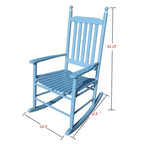 Comfortable Porch Rocking Chair Outdoor, Acacia Wooden Rocker Chair with Seat and Back Cushion, Armrests