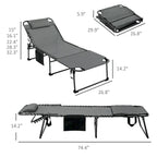 Outdoor Folding Tanning Chair with Reading Face Hole & Headrest