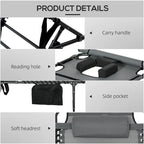 Outdoor Folding Tanning Chair with Reading Face Hole & Headrest