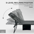 Outdoor Folding Tanning Chair with Reading Face Hole & Headrest