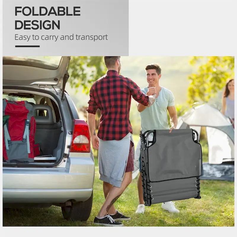 Outdoor Folding Tanning Chair with Reading Face Hole & Headrest