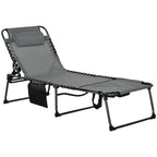 Outdoor Folding Tanning Chair with Reading Face Hole & Headrest