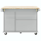 Rolling Kitchen Cart with Drop Leaf, Storage Rack, and 3-Tier Cabinet Organizer