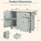 Rolling Kitchen Cart with Drop Leaf, Storage Rack, and 3-Tier Cabinet Organizer