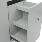 Rolling Kitchen Cart with Drop Leaf, Storage Rack, and 3-Tier Cabinet Organizer