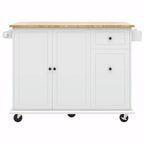 Rolling Kitchen Cart with Drop Leaf, Storage Rack, and 3-Tier Cabinet Organizer