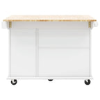 Rolling Kitchen Cart with Drop Leaf, Storage Rack, and 3-Tier Cabinet Organizer