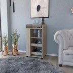 Bar Cart with Casters Reese, Six Wine Cubbies and Single Door for Kitchen, Party and Living Room