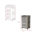 Bar Cart with Casters Reese, Six Wine Cubbies and Single Door for Kitchen, Party and Living Room