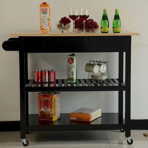 40 Mobile Kitchen Island & Kitchen Cart,with Two Lockable Wheels