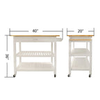 40 Mobile Kitchen Island & Kitchen Cart,with Two Lockable Wheels