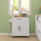 Rolling Kitchen Island with Storage, AC Outlets and USB Ports