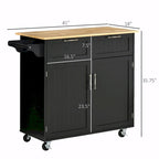 Modern 41 Rolling Kitchen Island on Wheels