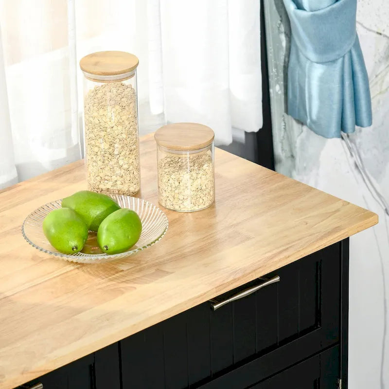 Modern 41 Rolling Kitchen Island on Wheels