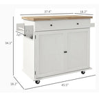 Rolling Kitchen Island with Storage on Wheels with Drawer