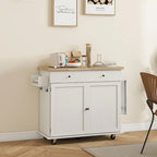 Rolling Kitchen Island with Storage on Wheels with Drawer