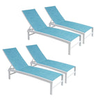 VredHom Outdoor Patio Adjustable Aluminum Chaise Lounges (Set of 4) - 76.38 L x 23.62 W x 13 H