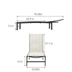 VredHom Outdoor Patio Adjustable Aluminum Chaise Lounges (Set of 4) - 76.38 L x 23.62 W x 13 H
