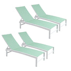 VredHom Outdoor Patio Adjustable Aluminum Chaise Lounges (Set of 4) - 76.38 L x 23.62 W x 13 H