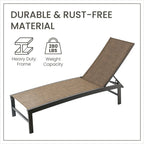 VredHom Outdoor Patio Adjustable Aluminum Chaise Lounges (Set of 4) - 76.38 L x 23.62 W x 13 H