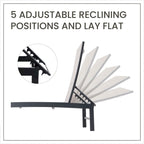 VredHom Outdoor Patio Adjustable Aluminum Chaise Lounges (Set of 4) - 76.38 L x 23.62 W x 13 H