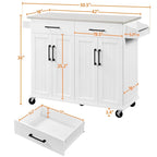 Yaheetech Large Kitchen Island Cart with Stainless steel tabletop