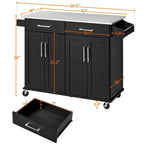 Yaheetech Large Kitchen Island Cart with Stainless steel tabletop