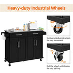 Yaheetech Large Kitchen Island Cart with Stainless steel tabletop