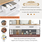Rolling OAK Wood Top Kitchen Cart with Wine Rack and 2 Drawers