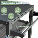 3-Shelf Outdoor Grill Table