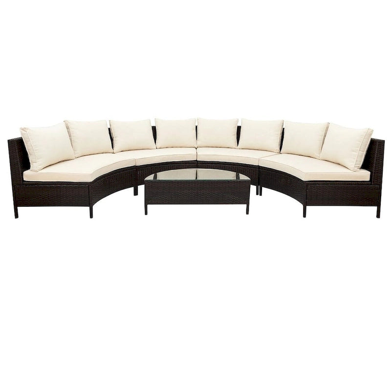 5 PCS U Shape Outdoor Patio Furniture Set