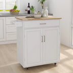 Kitchen Island Table/Buffet /Sideboard with Lockable Castors and Towel Rack