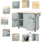 54 Kitchen Island Cart with Wheels