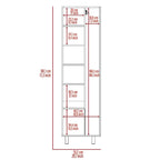Crescent 7-Shelf 4-Door 2-piece Kitchen Set, Kitchen Island and Pantry White and Light Oak