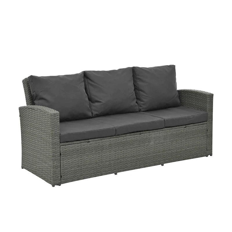 Patio Furniture, Outdoor Furniture, Seasonal PE Wicker Furniture,5 Set Wicker Furniture With Tempered Glass Table Top