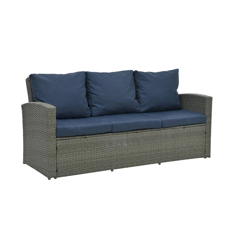 Patio Furniture, Outdoor Furniture, Seasonal PE Wicker Furniture,5 Set Wicker Furniture With Tempered Glass Table Top