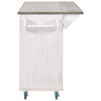 Retro Mountain Wood Kitchen Island with Drop Leaf, Storage Rack