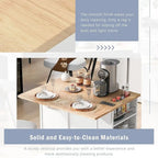 Kitchen Island Cart with Wheels ,Power Outlet, Drop Leaf, Wine Rack