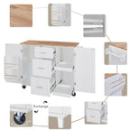 50 in. W Kitchen Island with 3 Drawer, 2 Slide-Out Shelf and Internal Storage Rack