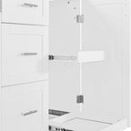 50 in. W Kitchen Island with 3 Drawer, 2 Slide-Out Shelf and Internal Storage Rack