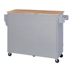 50 in. W Kitchen Island with 3 Drawer, 2 Slide-Out Shelf and Internal Storage Rack
