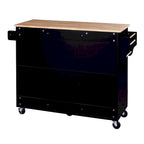 50 in. W Kitchen Island with 3 Drawer, 2 Slide-Out Shelf and Internal Storage Rack