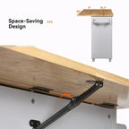 Kitchen Island with Rubber Wood Top, Spacious Drawer, Internal Storage Rack, Wheels