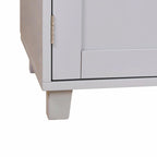 Kitchen Island with Rubber Wood Top, Spacious Drawer, Internal Storage Rack, Wheels