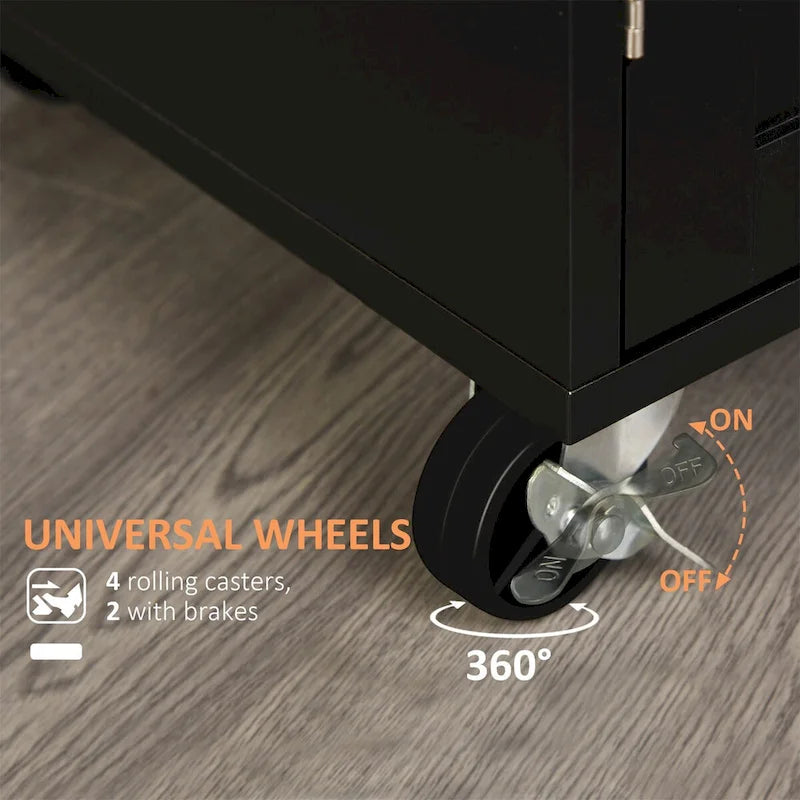 Kitchen Island Cart Rolling Trolley Cart with Drawer