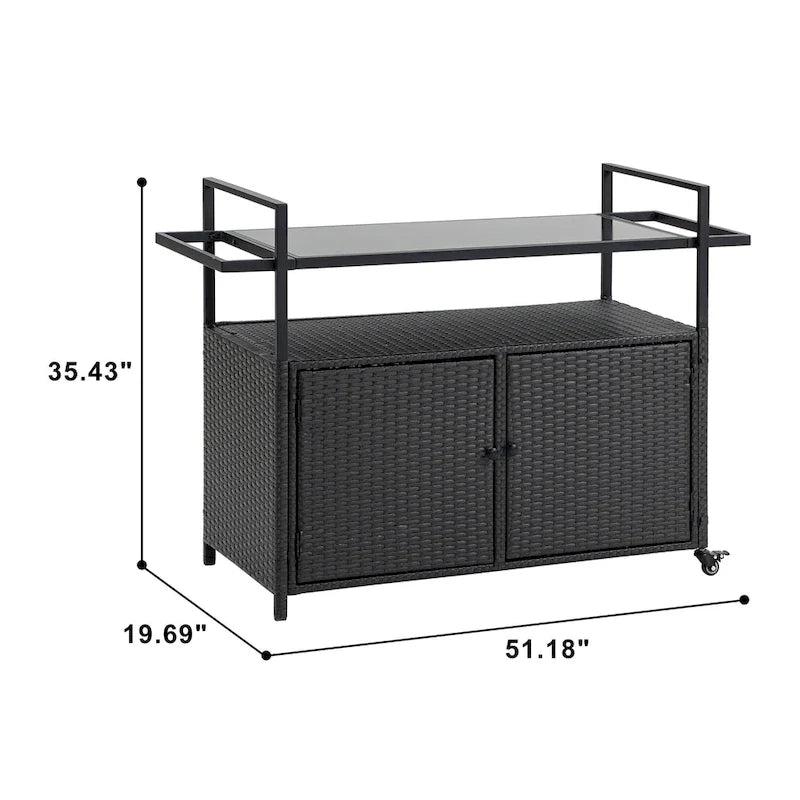 Patio Wine Serving Cart