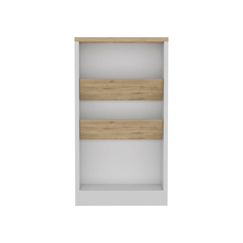 Kitchen Island Dozza, Three Shelves, Black Wengue / Light Oak Finish